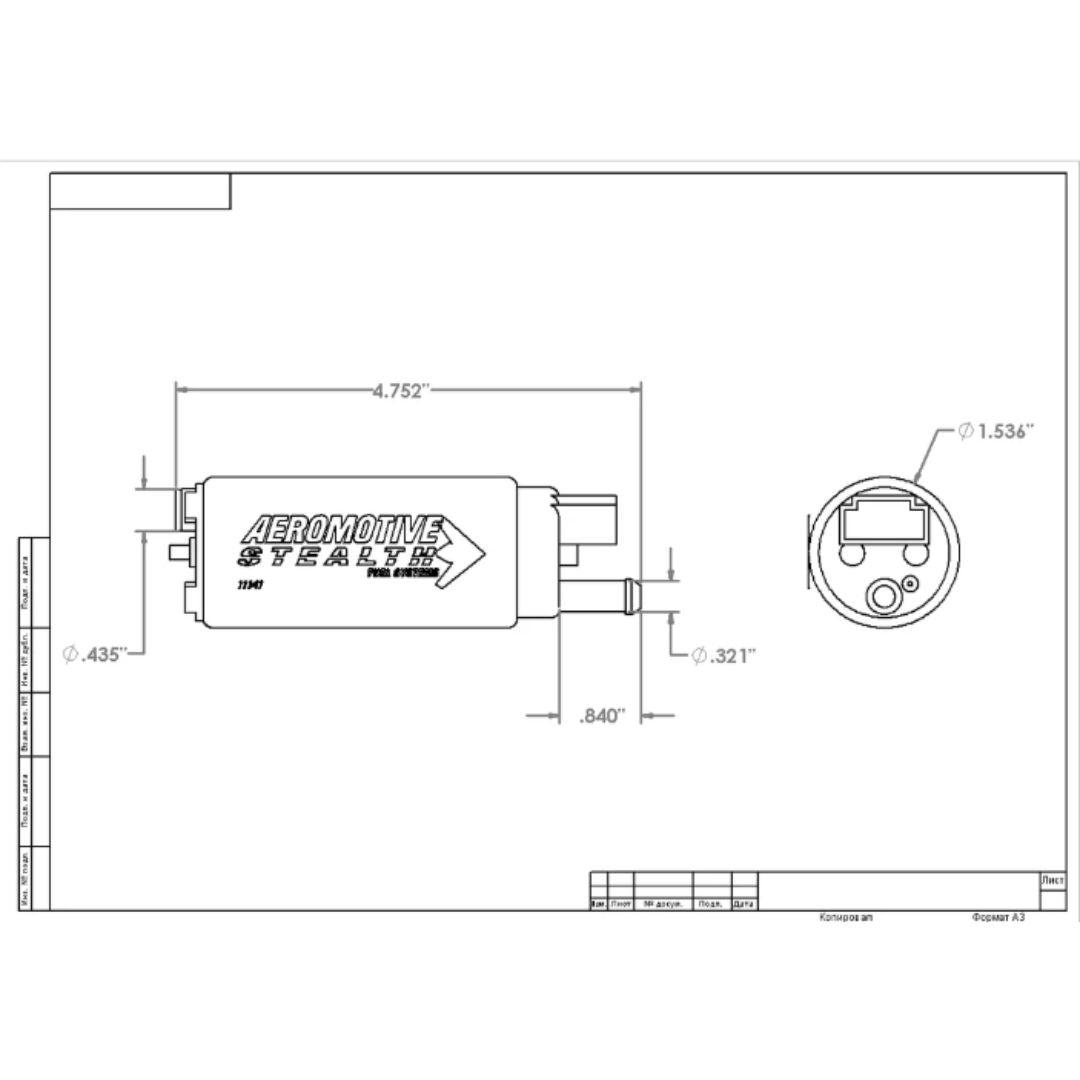 340 Stealth Fuel Pump (Offset Inlet) - 11541