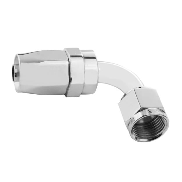 Proflow -6 90 Deg Chrome Hose End - Proflow Fittings