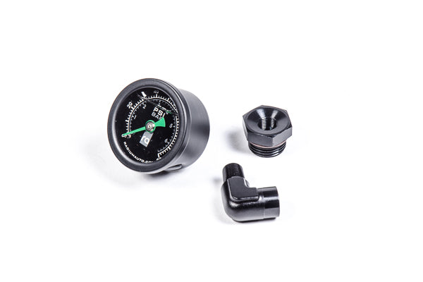 Radium Fuel Pressure Gauge With 8AN ORB Adapter, 90Deg - 20-0386 - Radium Fuel Pressure Gauge