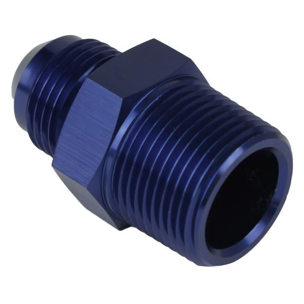 Proflow Adaptor Male -08AN To 1/4in. NPT Straight, Blue - Proflow Fittings