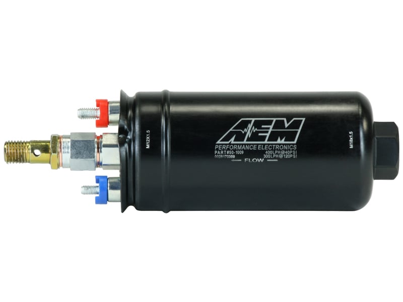 AEM E85 Compatible!! 400LPH External Fuel Pump with M18*1.5P Fitting - 50-1009 - AEM General