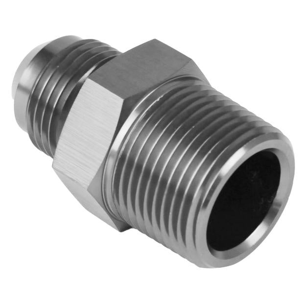 Proflow Adaptor Male -06AN To 3/8in. NPT Straight, Silver - Proflow Fittings