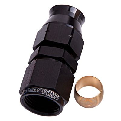 Aeroflow Tube to Female AN Adapter 3/8" to -6AN Black Finish - AF109-06BLK