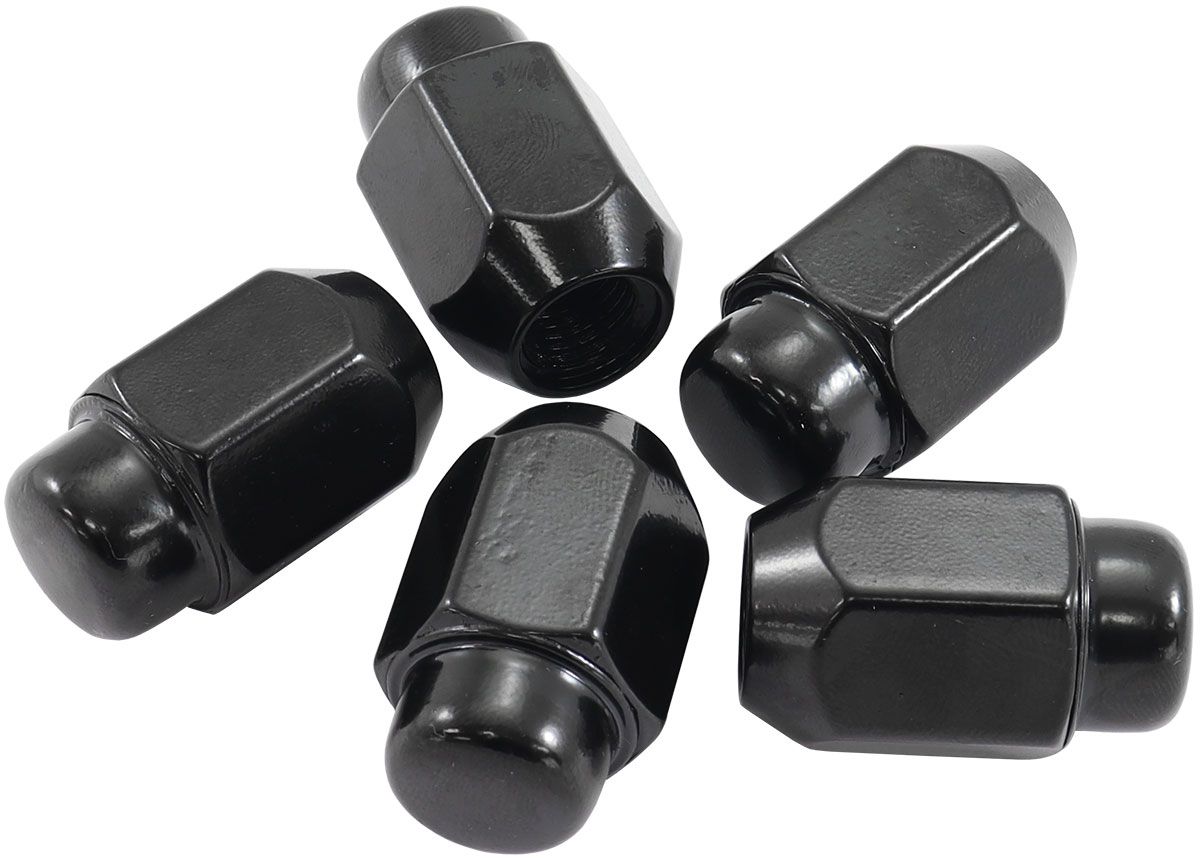 Aeroflow Acorn Medium Closed Black Wheel Nuts - M14 x 1.50mm Pack of 5, 60 Degree Taper - AF3028-2000