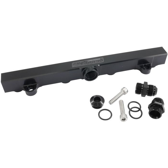 Aeroflow Mitsubishi Evolution 4-9 4G63 Billet EFI Fuel Rails - Black - AF64-2221BLK - Aeroflow Fuel Rail