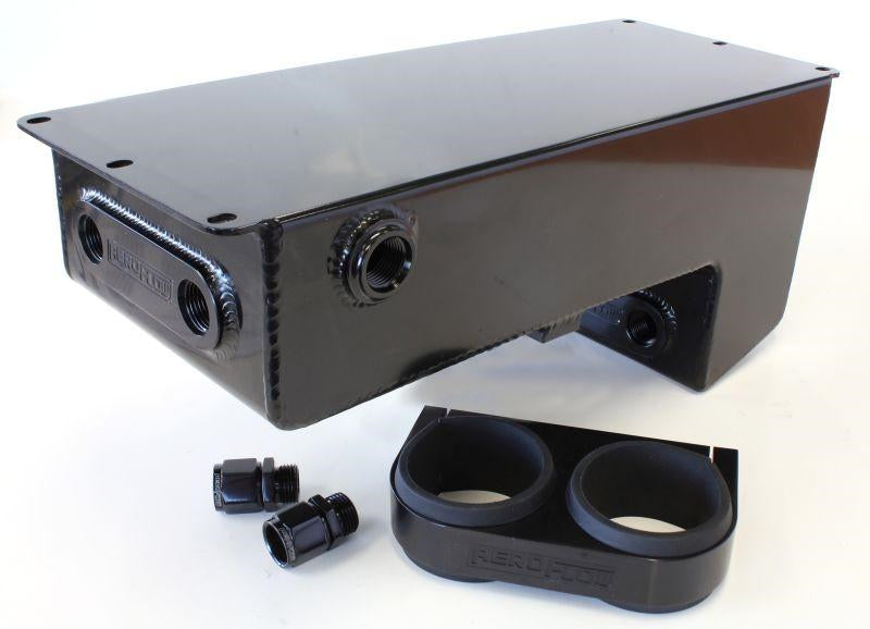 Aeroflow Dual EFI Pump Under-Car Surge Tank Kit - Black - AF77-1044BLK - Aeroflow Surge Tank