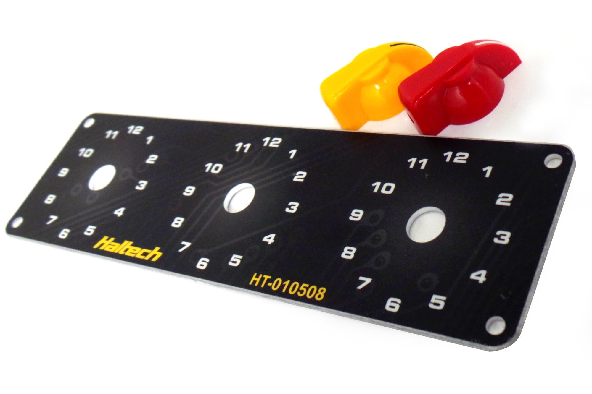 Haltech Triple Switch Panel Kit - includes Yellow & Red knobs HT-010510