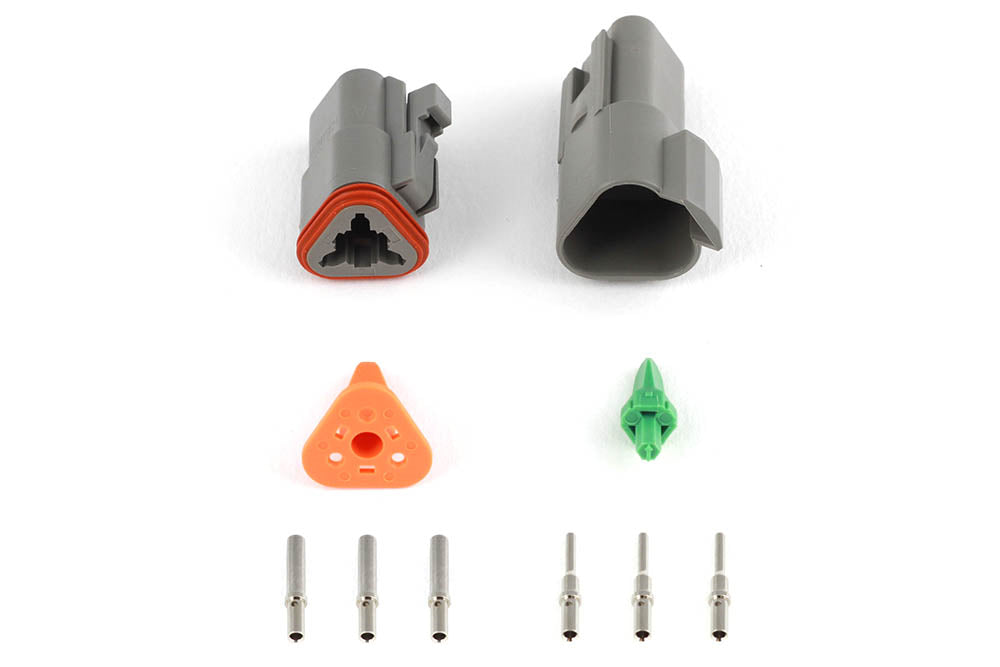Haltech Plug and Pins Only - Matching Set of Deutsch DT-3 Connectors - ( 13 Amp) HT-031113