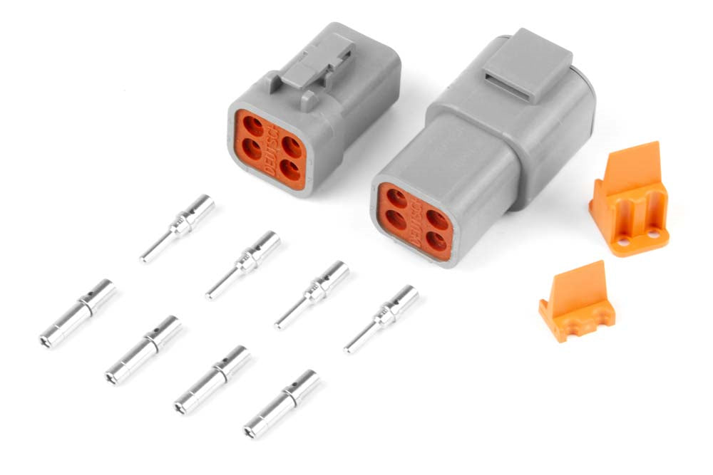 Haltech Plug and Pins Only - Matching Set of Deutsch DTP-4 Connectors (25 Amp) HT-031204