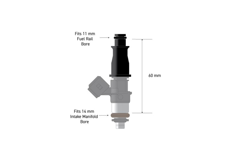 Haltech Fuel Injector Adapter - 11mm 1/2 to Full Length, fuel injectors - HT-080002