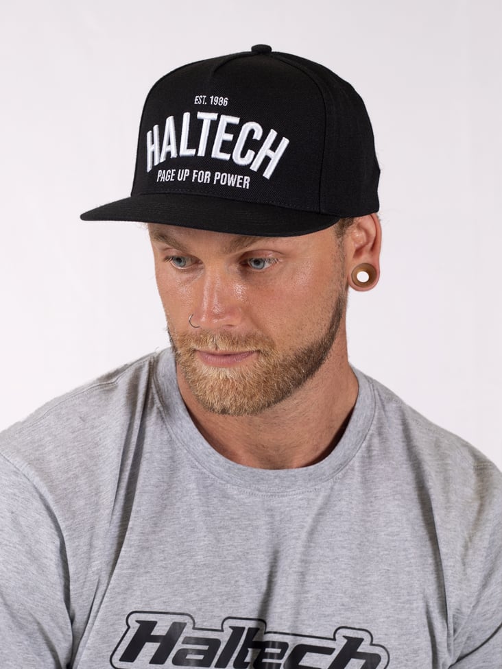 Haltech Snap Back Black with White TextSize: One size fits all., Merch - HT-301002