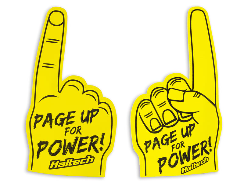 Haltech "Page Up for Power" Foam FingerSize: One Size Fits All Fingers, Merch - HT-309023