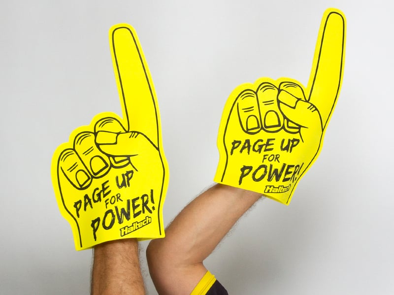 Haltech "Page Up for Power" Foam FingerSize: One Size Fits All Fingers, Merch - HT-309023
