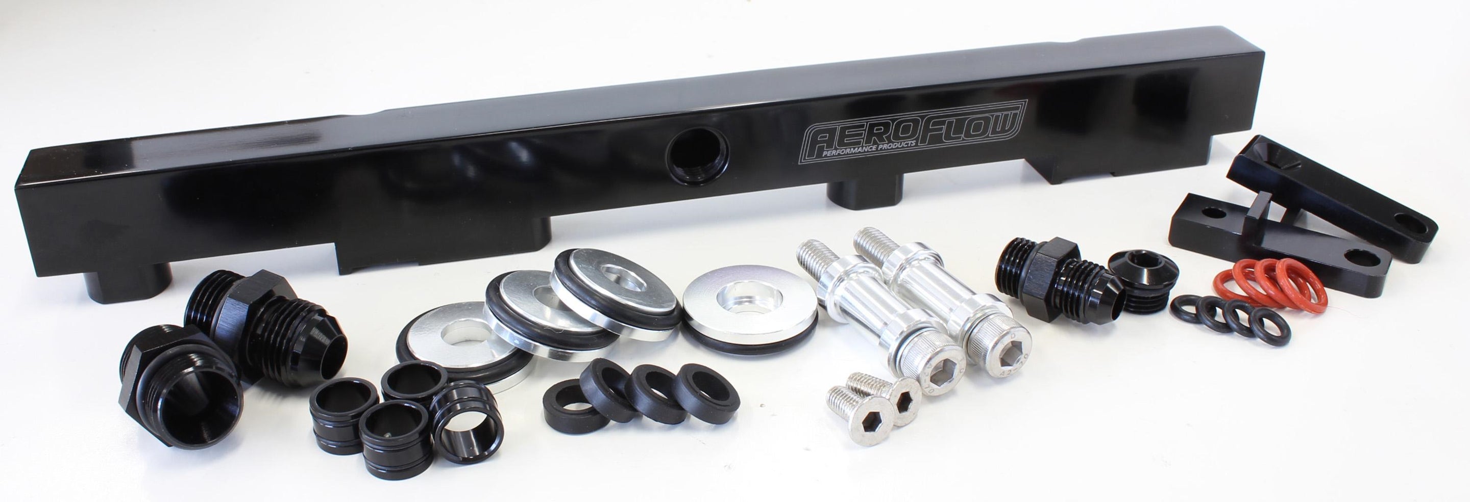 Aeroflow Billet Fuel Rail - SR20 S13 (black) - AF64-2009BLK - Aeroflow Fuel Rail