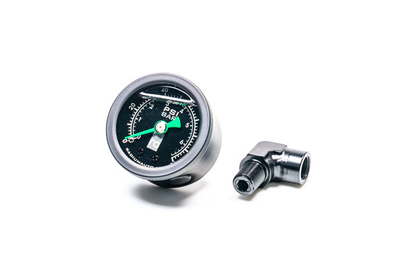 Radium Fuel Pressure Gauge With 90Deg Adapter - 20-0407 - Radium Fuel Pressure Gauge