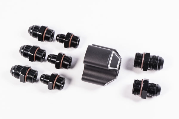 Radium Distribution Block, 3 Into 1 With Fittings - 20-0237 - Radium AN Fitting