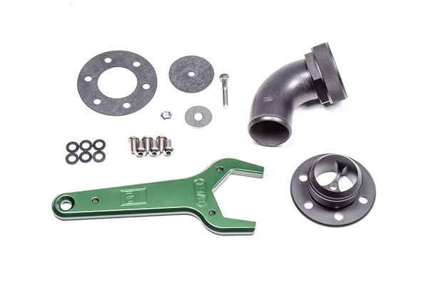 Radium Remote Mount Fill Neck, 24AN Elbow, 1.5In Barb - 20-0547 - Radium Fuel Filler Neck