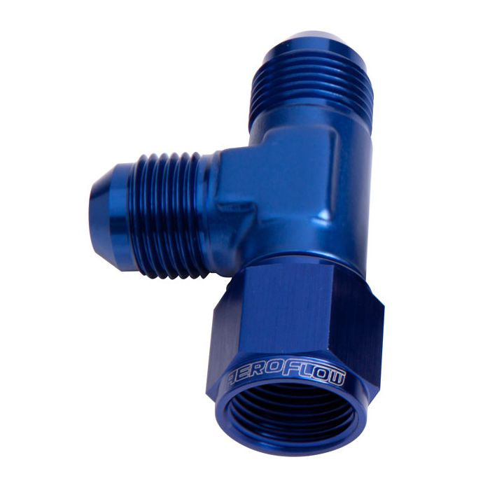 Aeroflow AN Tee Female Swivel On Run -6AN Blue