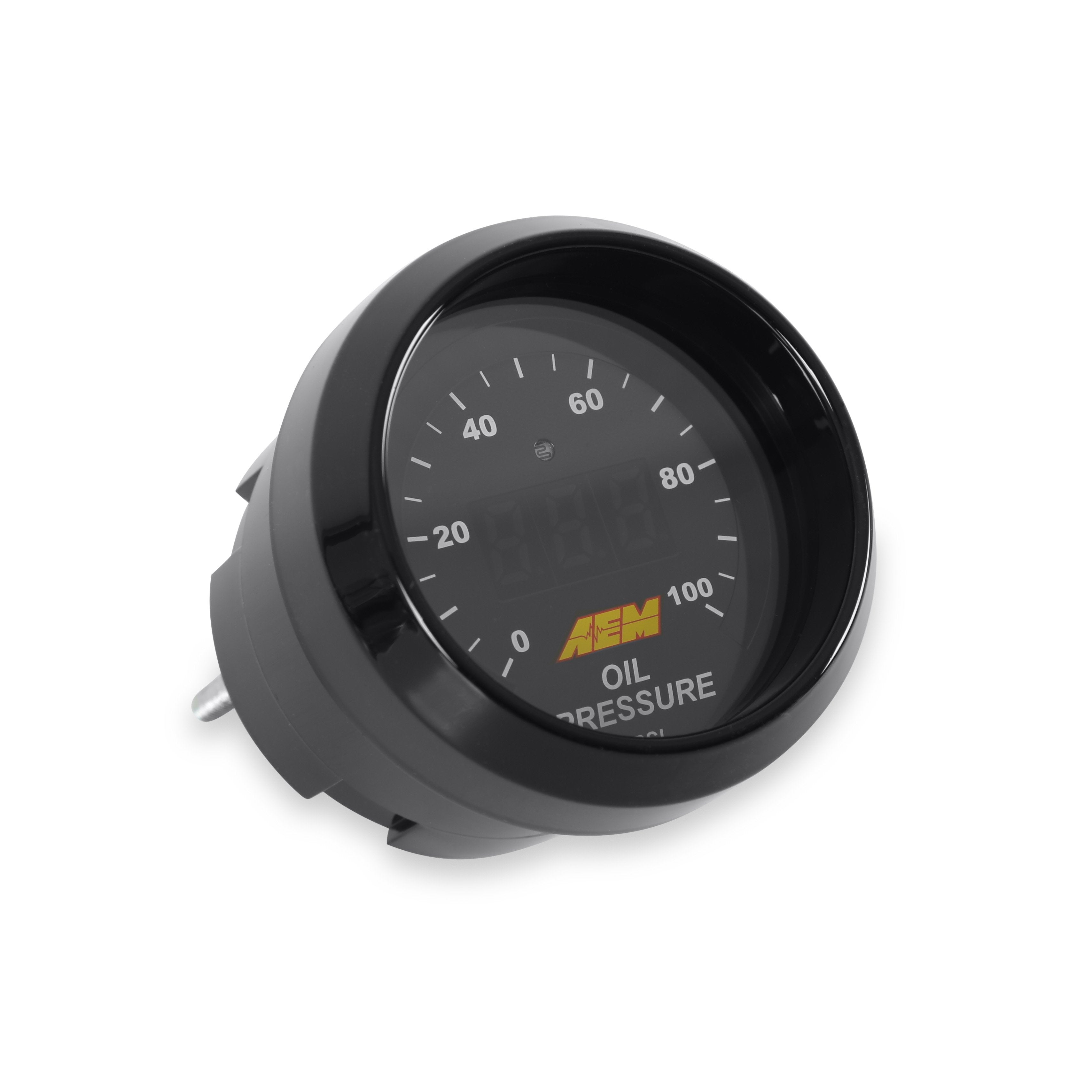 AEM Oil Pressure Gauge 0-100PSi - Includes BLK/White Display - 30-4401