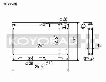 Performance Koyo Radiator, Mazda FD S6, Dual Pass, 92-95, 48mm, (KH060644NU06) - Koyorad General