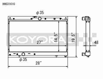Performance Koyo Radiator, Lancer EVO 7-9, 01-07, 4G63, 48mm, (KH031610)