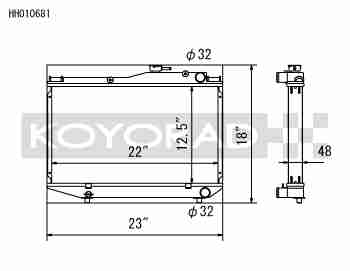 Performance Koyo Radiator, AE86 84-87, 4AGE, 48mm, (KH010681) - Koyorad General