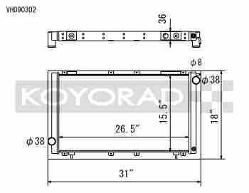 Performance Koyo Radiator, Subaru WRX, STI GC8 94-00, (KV090302) - Koyorad General