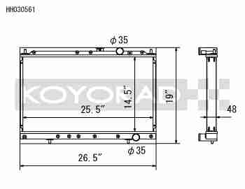 Performance Koyo Radiator, Lancer Evolution 1-3, 48mm, (KH030561) - Koyorad General