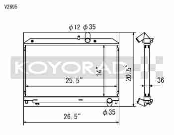 Performance Koyo Radiator, Mazda RX8, 04-08, 36mm, (KV061615R)