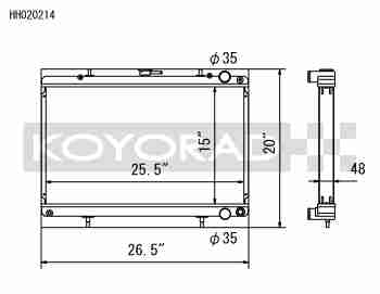 Koyo Radiator, Nissan Skyline, R32 GTS-T/GT-R, 48mm, (KH020214)