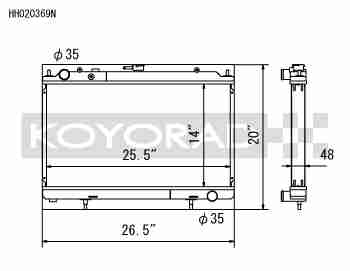 Performance Koyo Radiator, Nissan Silvia, S14, S15, 93-02, (KH020369NU06)