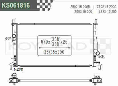 Performance Koyo Radiator, Mazda 3, BK, 04/09, 25mm, (KS061816) - Koyorad General