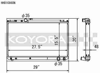 Performance Koyo Radiator, Toyota Chaser, JZX100, 96/00, 48mm, (KH010860NU06) - Koyorad General