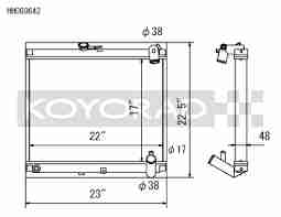 Performance Koyo Radiator, Mazda RX7, FC S4, 86-88, 48mm, (KH060642)