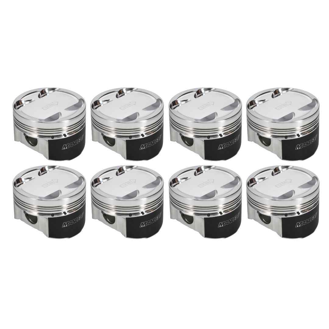 Manley Ford Coyote 5.0L DOHC +6.75cc Dome Piston Set - 598005C-8 - Manley Piston Sets - Forged - 8cyl