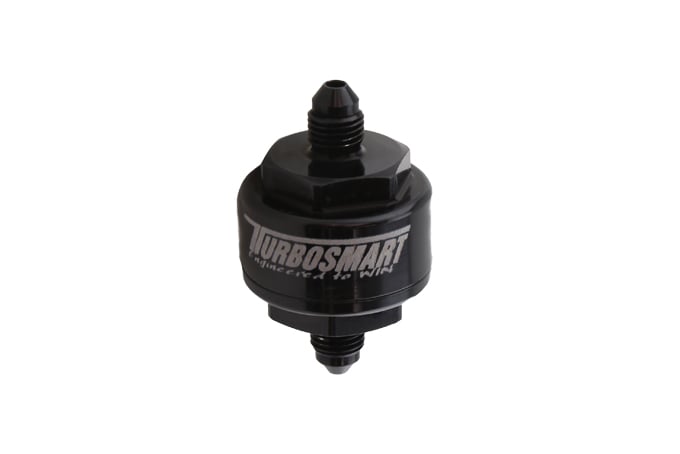 Turbosmart Billet Turbo Oil Feed Filter 44um AN-4 - Black - TS-0804-1002 - Turbosmart Turbosmart Products