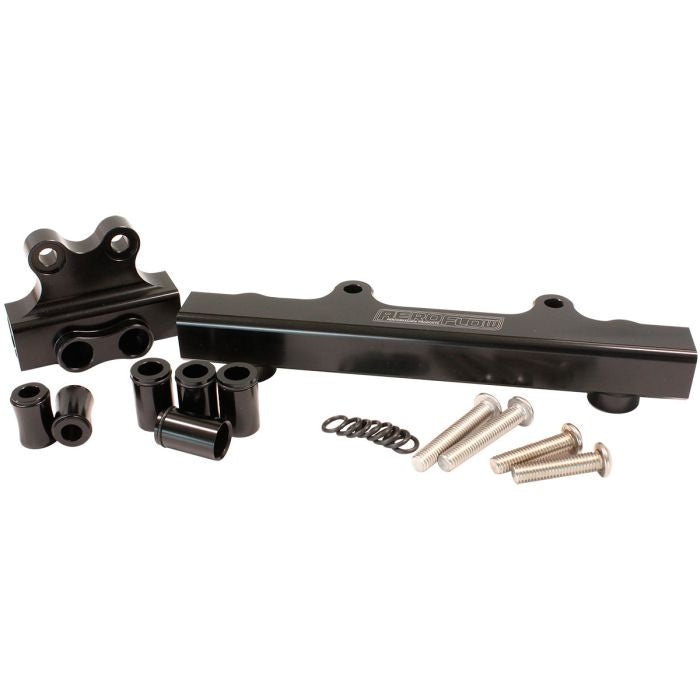Aeroflow Mazda Series 4,5 13B Billet EFI Fuel Rails - Black - AF64-2213BLK - Aeroflow Fuel Rail