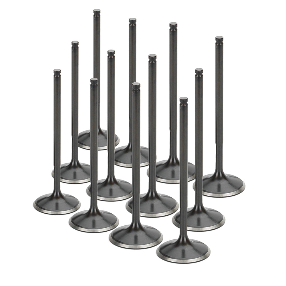 Supertech Nissan RB25DET Intake Valve +1mm SS/ Blk. Nitrided (SET OF 12) NIVN-1052-SL-12