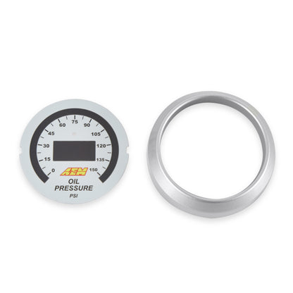 AEM Oil Pressure Gauge 0-150PSi - Includes BLK/White Display - 30-4407