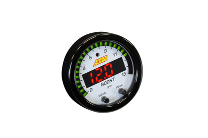 AEM X-Series Boost / Fuel Pressure Gauge 0-15PSI - 30-0309