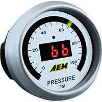 AEM Oil Pressure Gauge 0-100PSi - Includes BLK/White Display - 30-4401