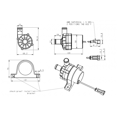 Davies Craig EBP40 - Electric Booster Pump Kit (12V) DC9040
