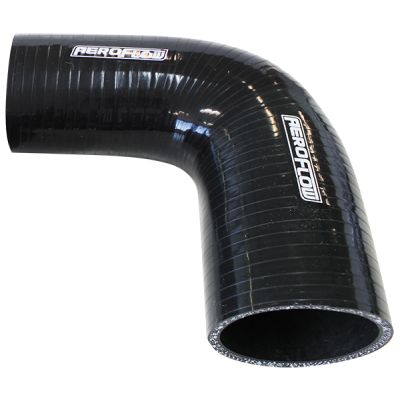 Aeroflow Gloss Black 90° Silicone Reducer / Expander Hose 3" (76mm) to 2-3/4" (70mm) I.D - AF9203-300-275