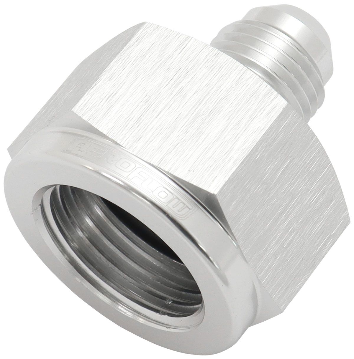 Aeroflow AN Flare Reducer Female/Male -10AN to -8AN Silver Finish - AF950-10-08S