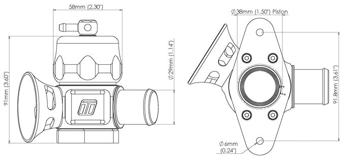 Turbosmart BOV DualPort Maz/Sub-Blue - TS-0205-1009