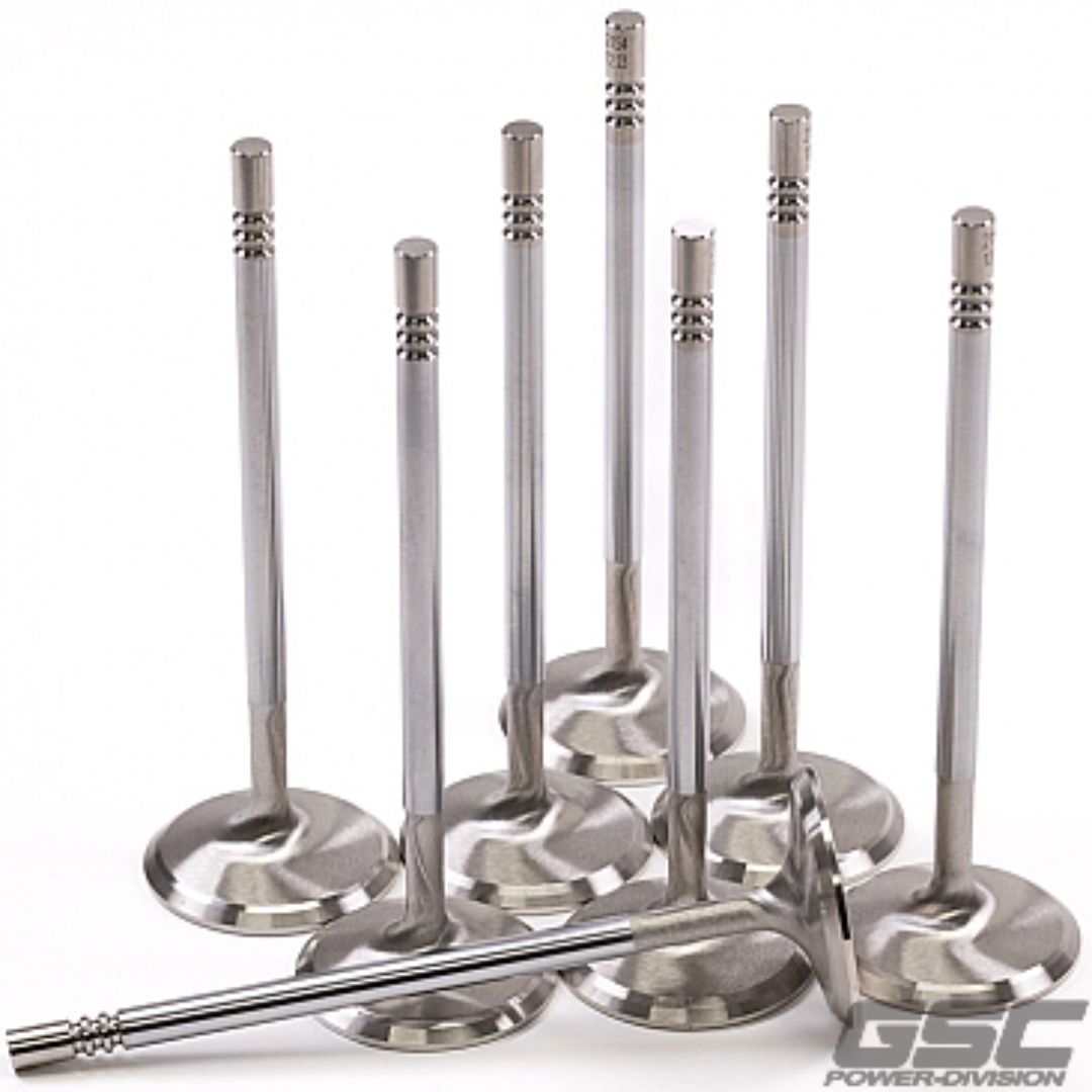GSC P-D Ford Mustang 5.0L Coyote Gen 1/2 32.75mm Head (+1mm) Chrome Polish Exhaust Valve - Set of 8 - GSC2153-8