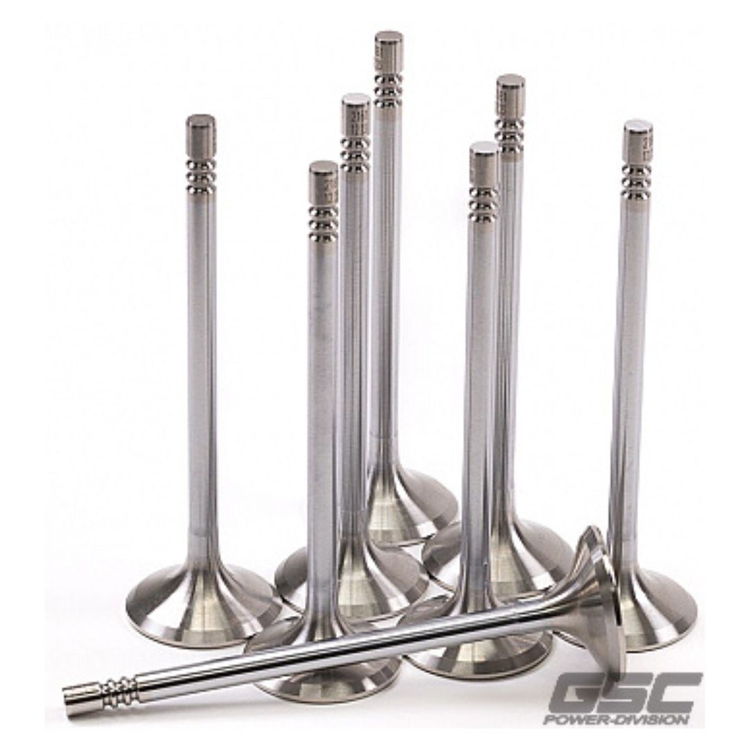 GSC P-D Ford Mustang 5.0L Coyote Gen 3 33mm Head (+1mm) Chrome Polished Exhaust Valve - Set of 8 - GSC2163-8