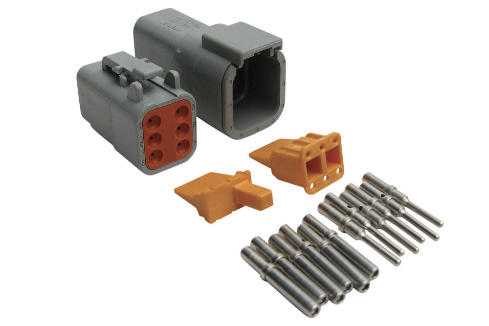 Haltech Plug and Pins Only - Matching Set Deutsch DTM-6 Connectors (7.5 Amp) HT-031015