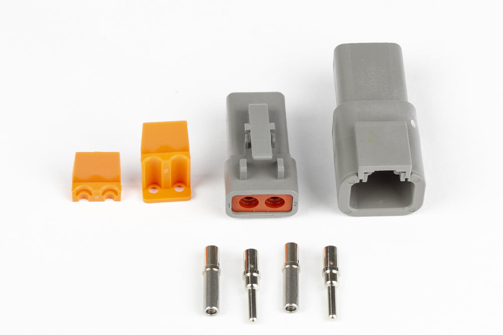 Haltech Plug and Pins Only - Matching Set of Deutsch DTP-2 Connectors (25 Amp) HT-031202