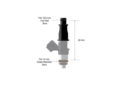 Haltech Fuel Injector Adapter - 10.5mm 1/2 to Full Length, fuel injectors - HT-080000